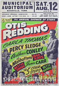 Otis Redding concert poster Municipal Auditorium in Nashville